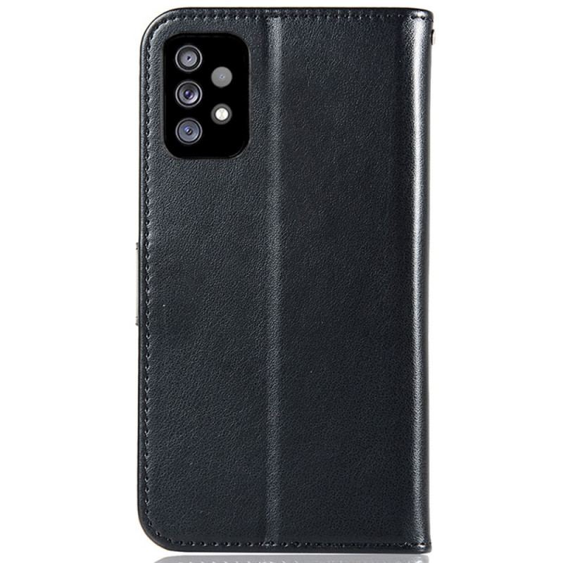 Capa Em Pele Para Samsung Galaxy A33 5G De Cordão Apanhador De Sonhos Coruja Com Alça