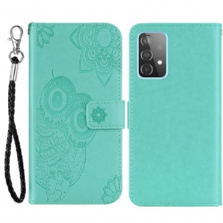 Capa Em Pele Para Samsung Galaxy A33 5G Mandala Coruja