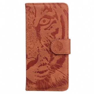 Capa Em Pele Para Samsung Galaxy A33 5G Pegada De Tigre