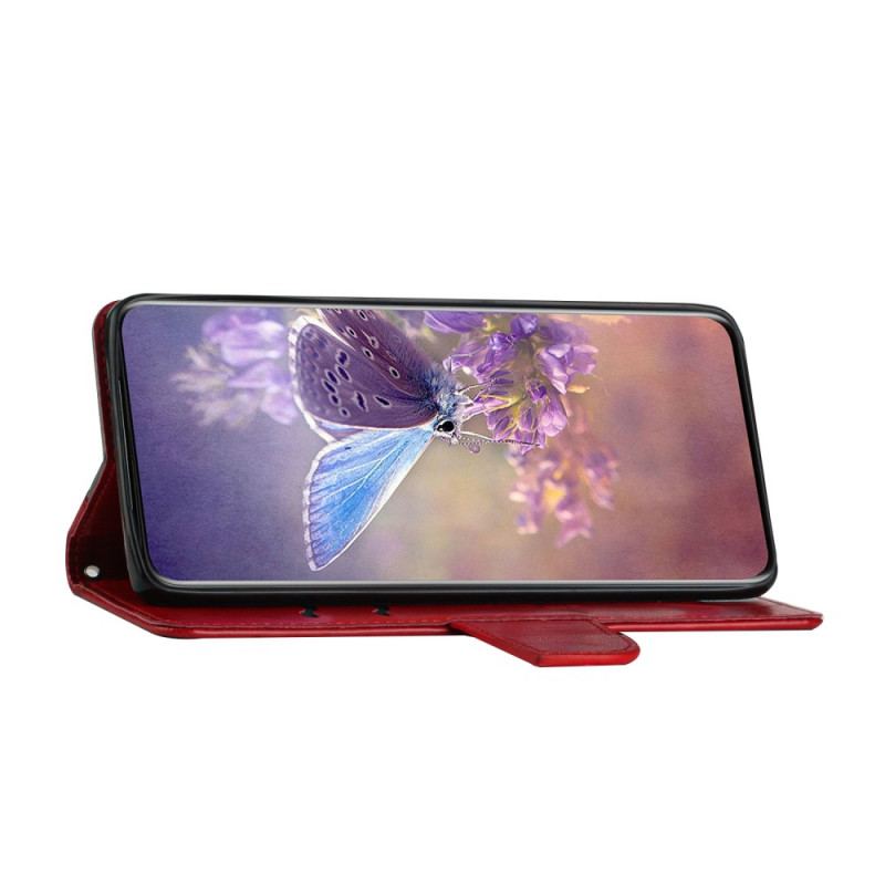 Capa Flip Para Samsung Galaxy A33 5G De Cordão Borboleta Bicolor Com Alça