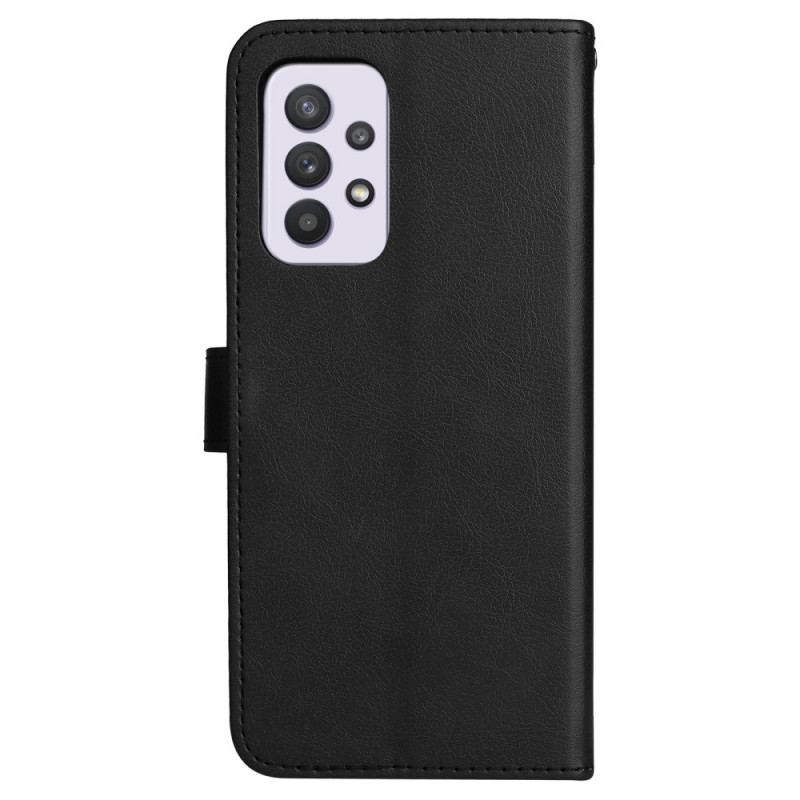 Capa Flip Para Samsung Galaxy A33 5G De Cordão Estilo De Couro Simples Com Tiras