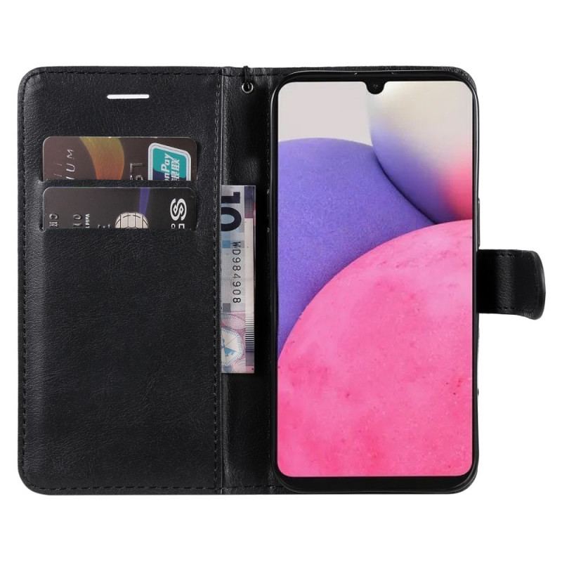 Capa Flip Para Samsung Galaxy A33 5G De Cordão Estilo De Couro Simples Com Tiras