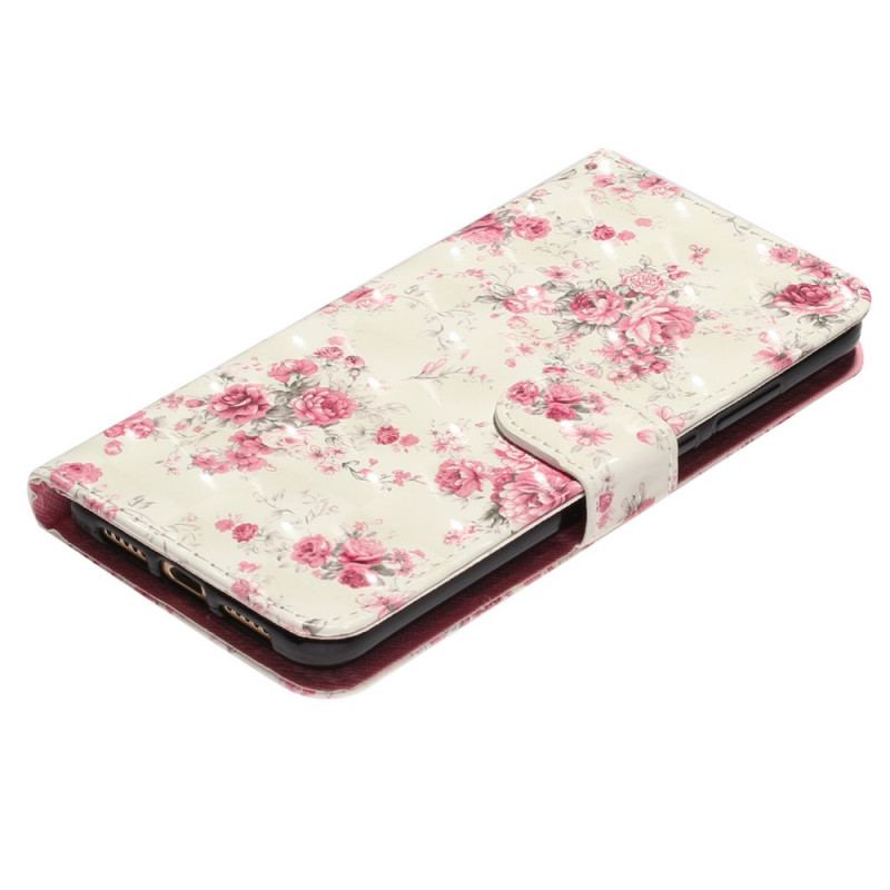 Capa Flip Para Samsung Galaxy A33 5G De Cordão Flores Da Liberdade Da Correia