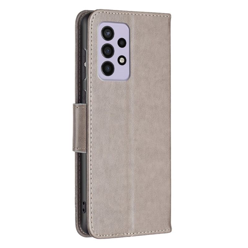 Capa Flip Para Samsung Galaxy A33 5G De Cordão Tanga Borboletas