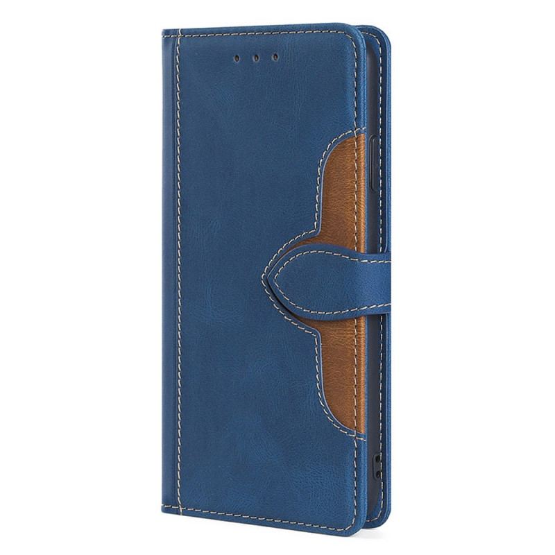 Capa Flip Para Samsung Galaxy A33 5G Couro Sintético Bicolor Estiloso