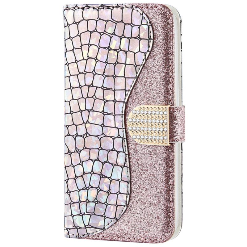 Capa Flip Para Samsung Galaxy A33 5G Diamantes De Crocodilo