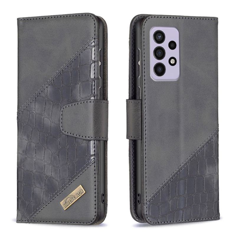 Capa Flip Para Samsung Galaxy A33 5G Estilo De Pele De Crocodilo Binfen Color