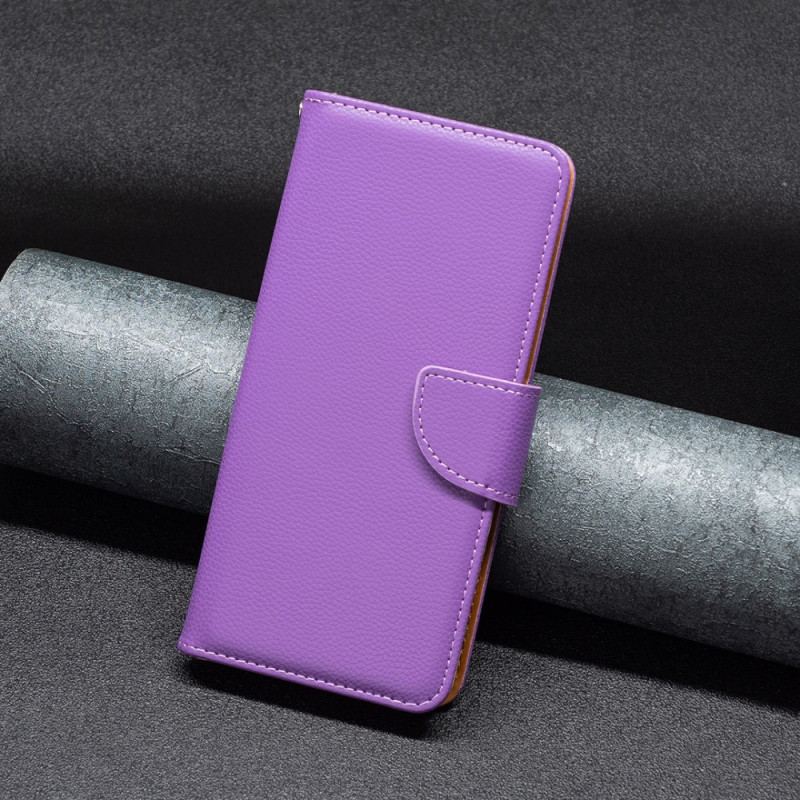 Capa Flip Para Samsung Galaxy A33 5G Fecho Oblíquo De Lichia