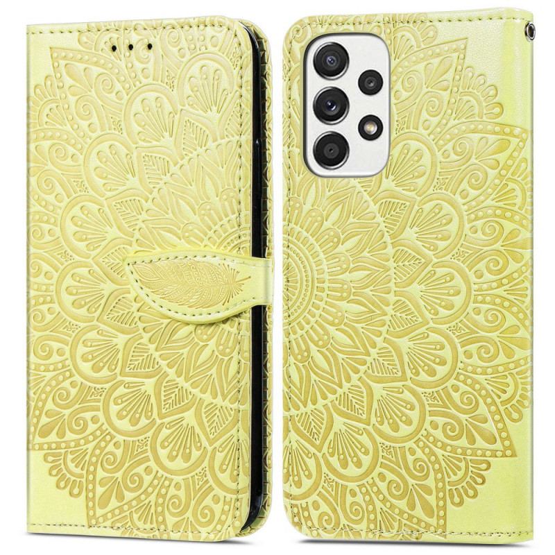 Capa Flip Para Samsung Galaxy A33 5G Folhas Tribais