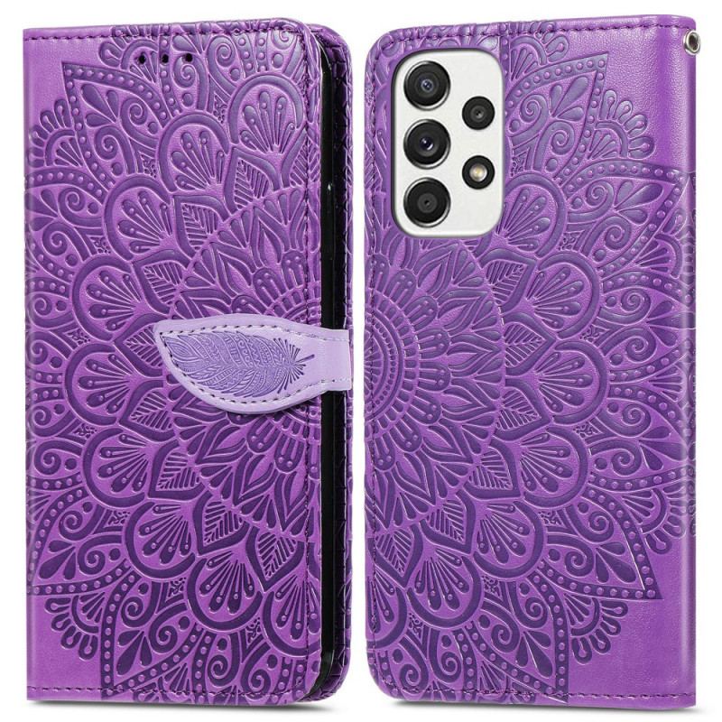 Capa Flip Para Samsung Galaxy A33 5G Folhas Tribais