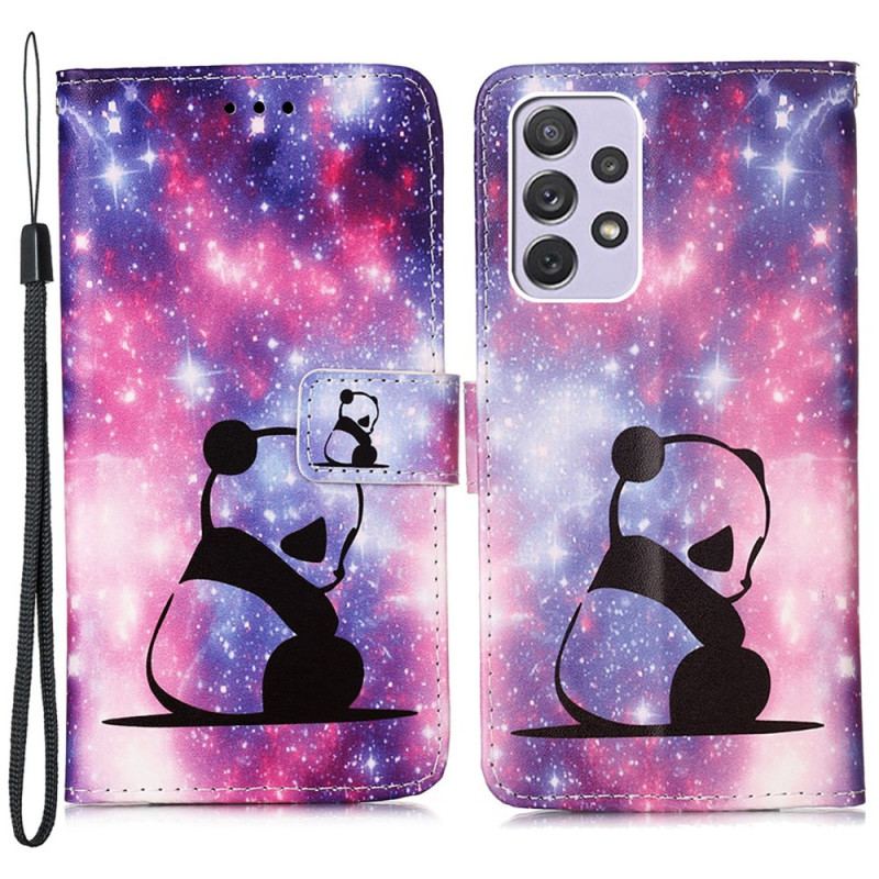 Capa Flip Para Samsung Galaxy A33 5G Galáxia Panda