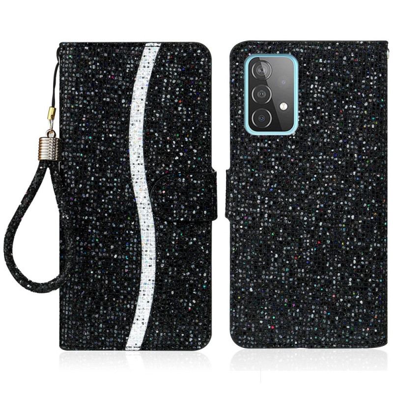 Capa Flip Para Samsung Galaxy A33 5G Lantejoulas Design S