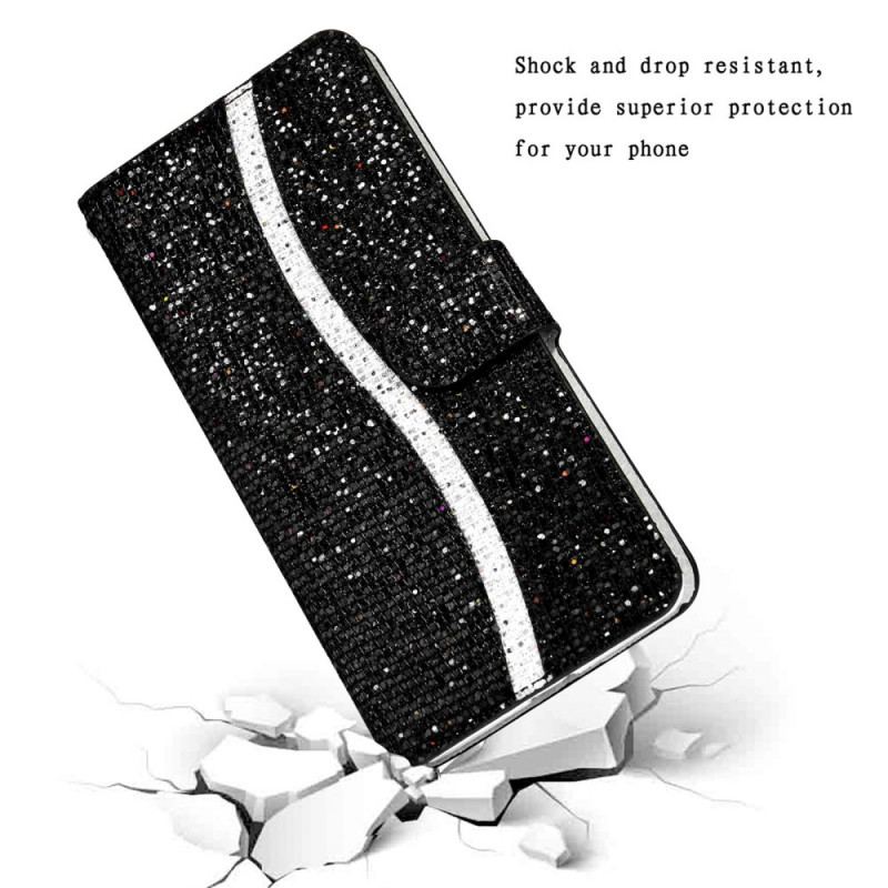 Capa Flip Para Samsung Galaxy A33 5G Lantejoulas Design S