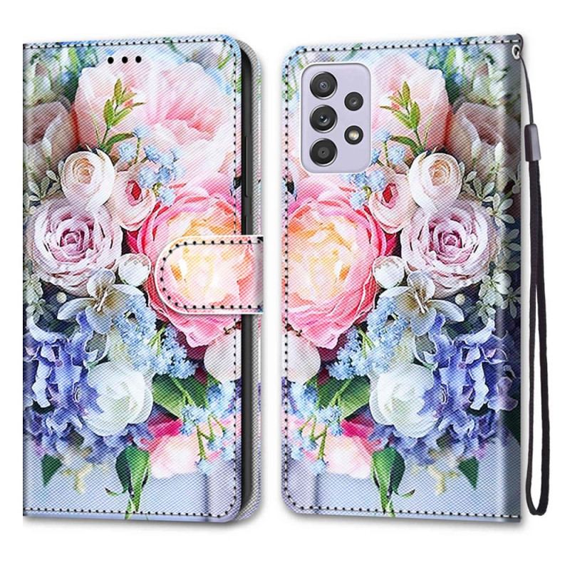 Capa Flip Para Samsung Galaxy A33 5G Maravilha Floral