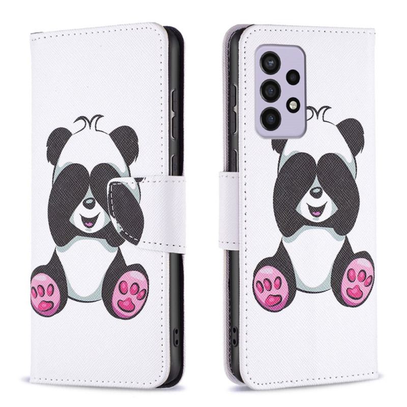 Capa Flip Para Samsung Galaxy A33 5G Panda Divertido