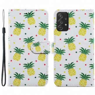 Capa Flip Para Samsung Galaxy A33 5G Vários Abacaxis