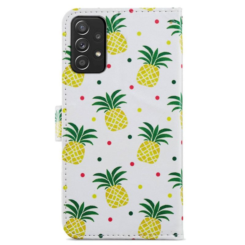 Capa Flip Para Samsung Galaxy A33 5G Vários Abacaxis