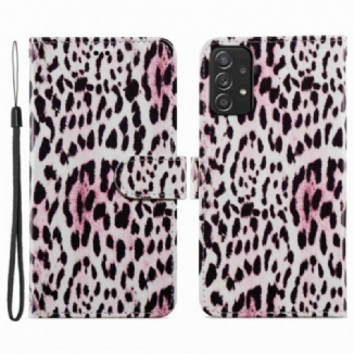 Capa Folio Para Samsung Galaxy A33 5G Estampa De Leopardo