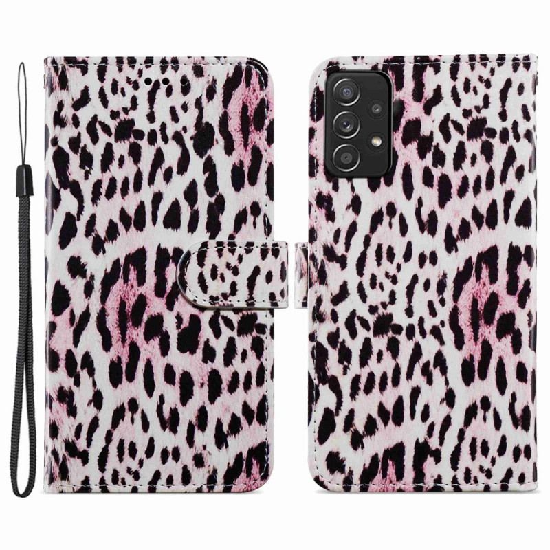 Capa Folio Para Samsung Galaxy A33 5G Estampa De Leopardo