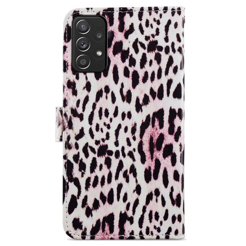 Capa Folio Para Samsung Galaxy A33 5G Estampa De Leopardo