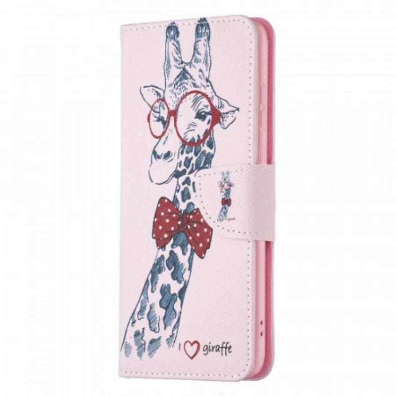 Capa Folio Para Samsung Galaxy A33 5G Girafa Inteligente