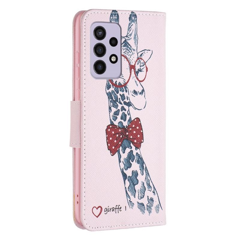 Capa Folio Para Samsung Galaxy A33 5G Girafa Inteligente