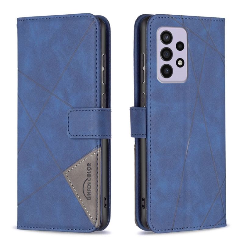 Capa Folio Para Samsung Galaxy A33 5G Triângulos De Cores Binfen