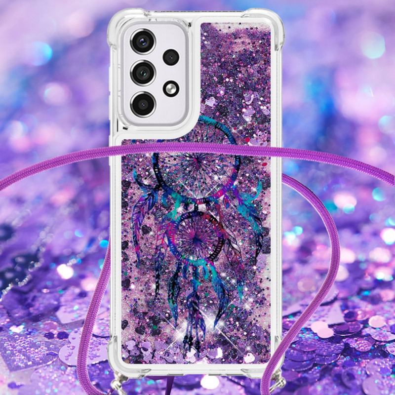 Capa Para Samsung Galaxy A33 5G Apanhador De Sonhos Glitter Com Cordão