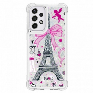 Capa Para Samsung Galaxy A33 5G As Lantejoulas Da Torre Eiffel