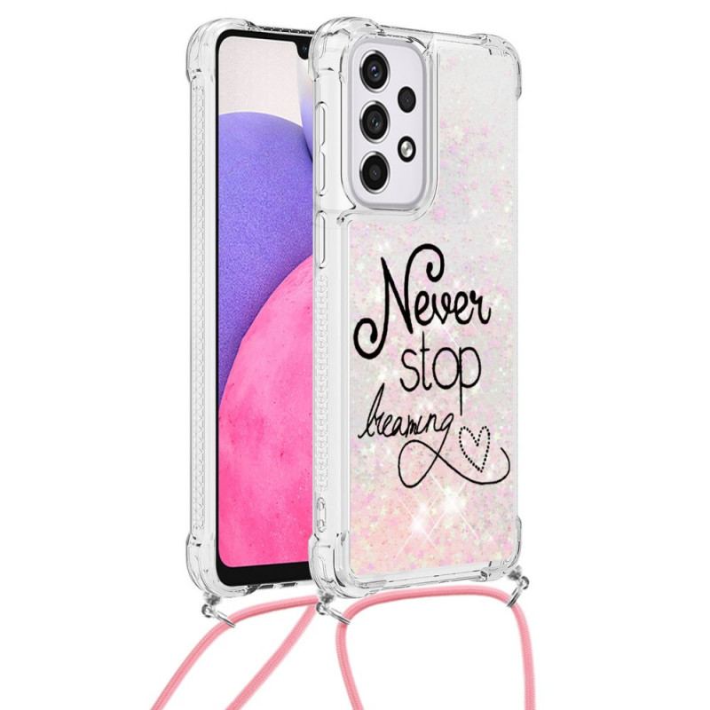 Capa Para Samsung Galaxy A33 5G De celular Cordão De Glitter Nunca Pare