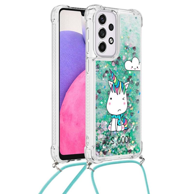 Capa Para Samsung Galaxy A33 5G De celular Cordão Glitter Unicórnio