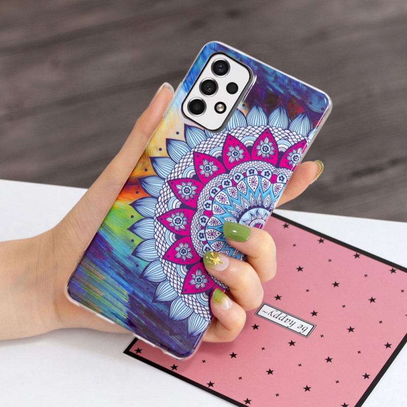 Capa Para Samsung Galaxy A33 5G Mandala Colorida Fluorescente