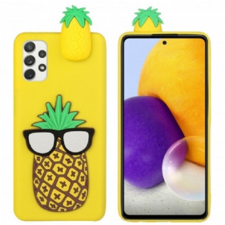 Capa Para Samsung Galaxy A33 5G Óculos 3d Abacaxi