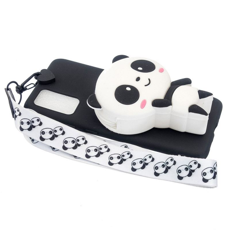 Capa Para Samsung Galaxy A33 5G Panda 3d Com Cordão De Mosquetão