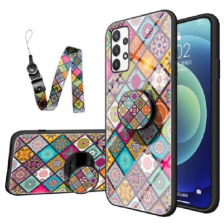 Capa Para Samsung Galaxy A33 5G Suporte Magnético Patchwork