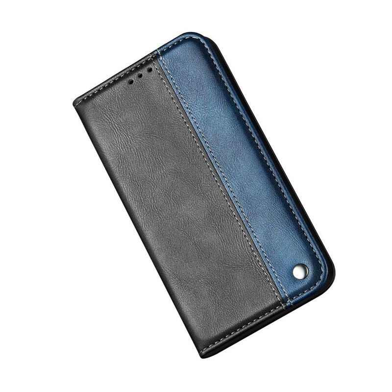 Capa De Celular Para Samsung Galaxy S20 Ultra Flip Efeito De Couro De Dois Tons