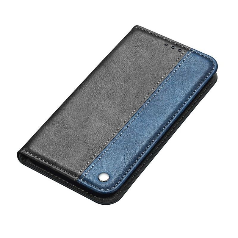 Capa De Celular Para Samsung Galaxy S20 Ultra Flip Efeito De Couro De Dois Tons