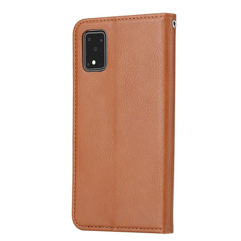 Capa De Celular Para Samsung Galaxy S20 Ultra Flip Titular De Cartão De Couro Sintético