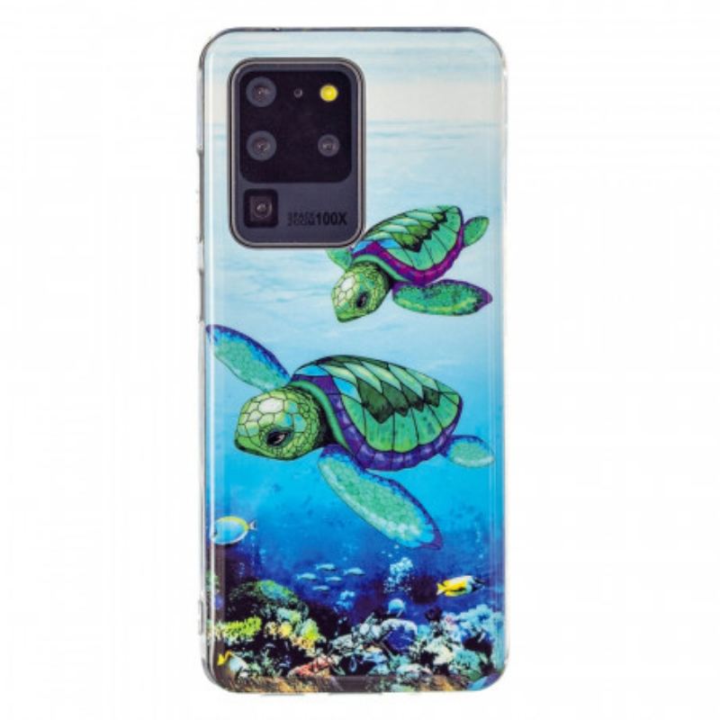 Capa De Celular Para Samsung Galaxy S20 Ultra Tartarugas Fluorescentes