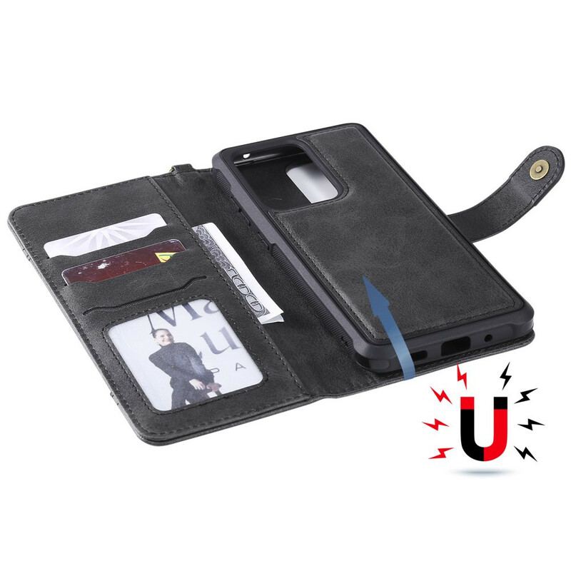 Capa De Couro Para Samsung Galaxy S20 Ultra Titular De Cartão Externo Integrado