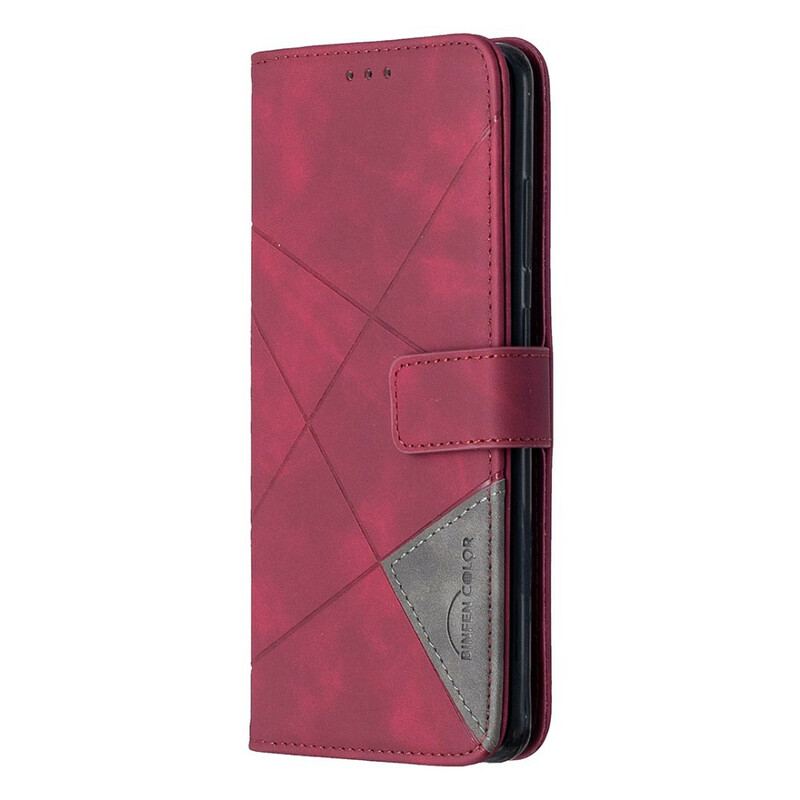 Capa De Couro Para Samsung Galaxy S20 Ultra Triângulos De Cores Binfen