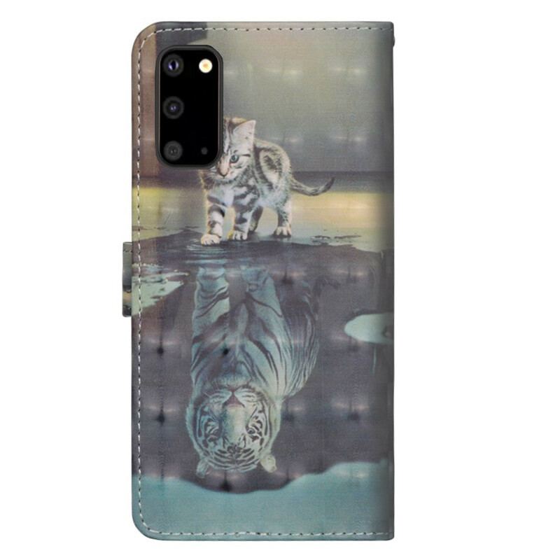 Capa Em Pele Para Samsung Galaxy S20 Ultra Ernesto O Tigre