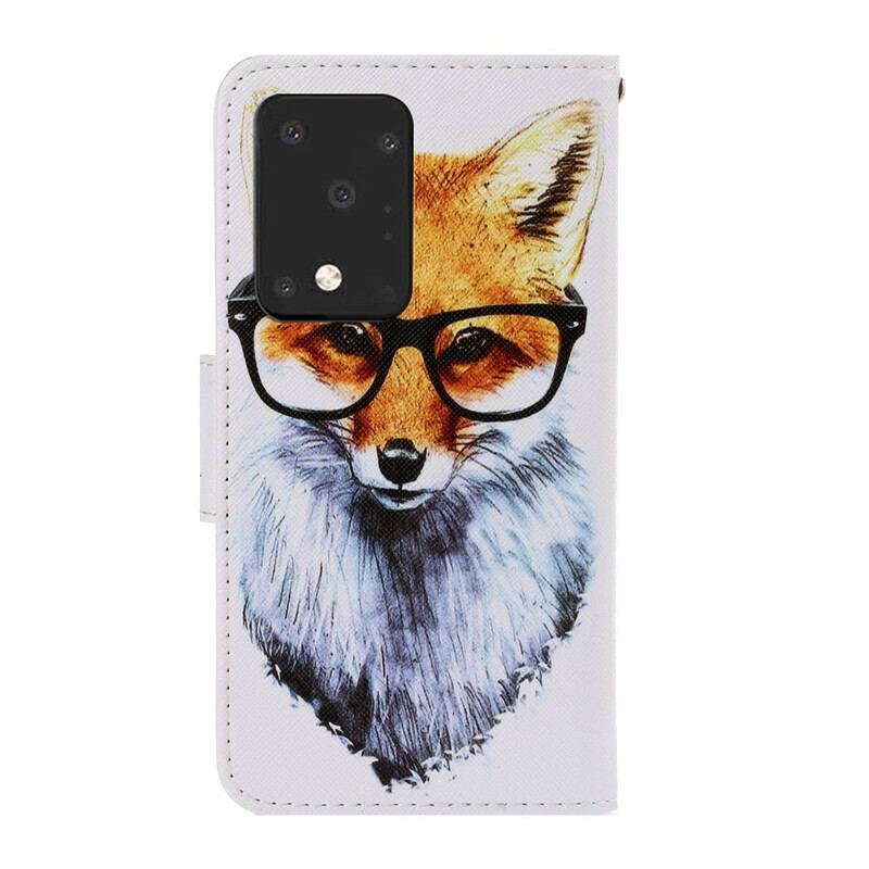 Capa Flip Para Samsung Galaxy S20 Ultra De Cordão Brainy Fox Com Alça