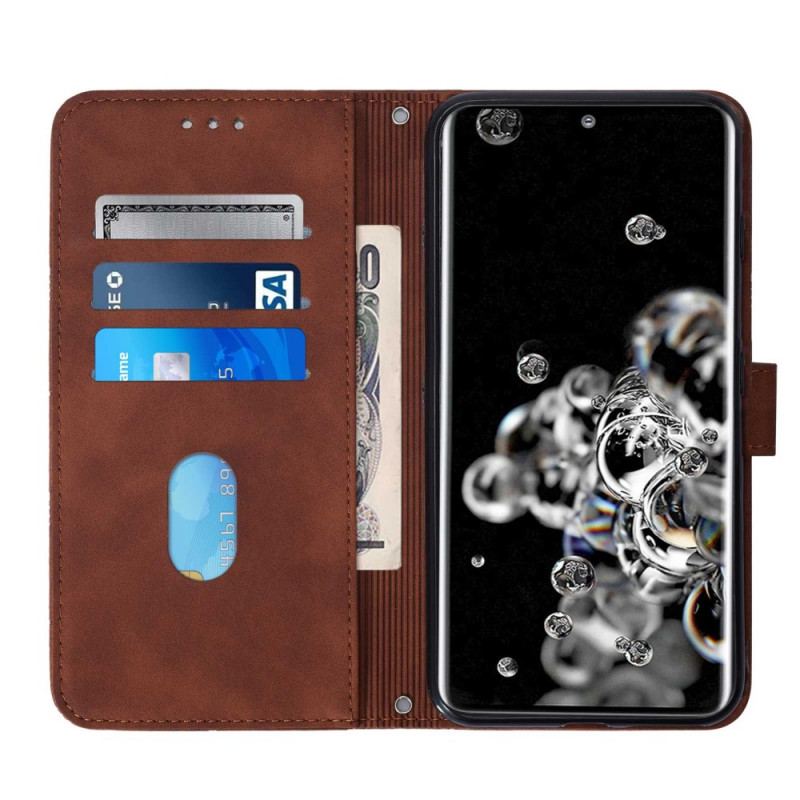 Capa Flip Para Samsung Galaxy S20 Ultra Efeito Couro Pirâmide