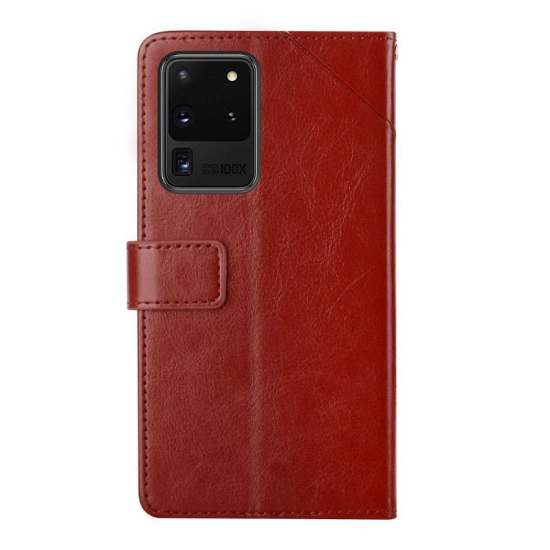 Capa Flip Para Samsung Galaxy S20 Ultra Estilo Couro Geo Y Design