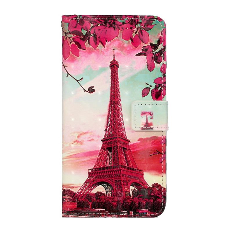 Capa Folio Para Samsung Galaxy S20 Ultra De Cordão Alça Ajustável Torre Eiffel