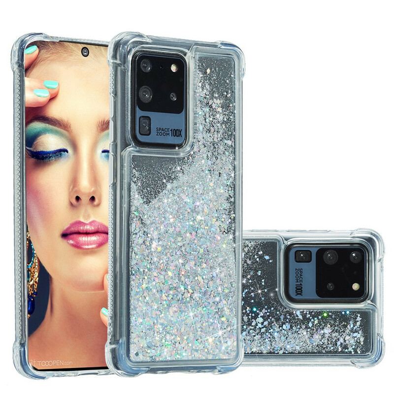 Capa Para Samsung Galaxy S20 Ultra Cantos Reforçados Com Glitter