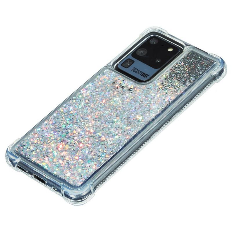 Capa Para Samsung Galaxy S20 Ultra Cantos Reforçados Com Glitter