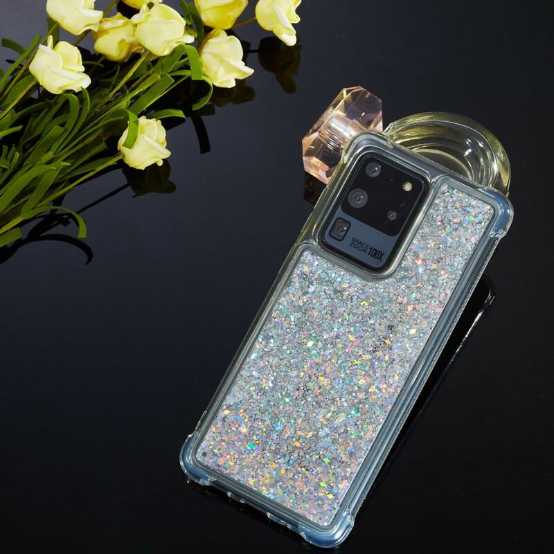 Capa Para Samsung Galaxy S20 Ultra Cantos Reforçados Com Glitter