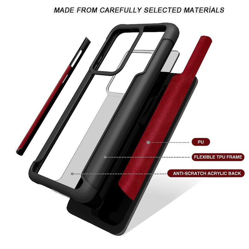 Capa Para Samsung Galaxy S20 Ultra Couro Sintético Chanfrado Híbrido